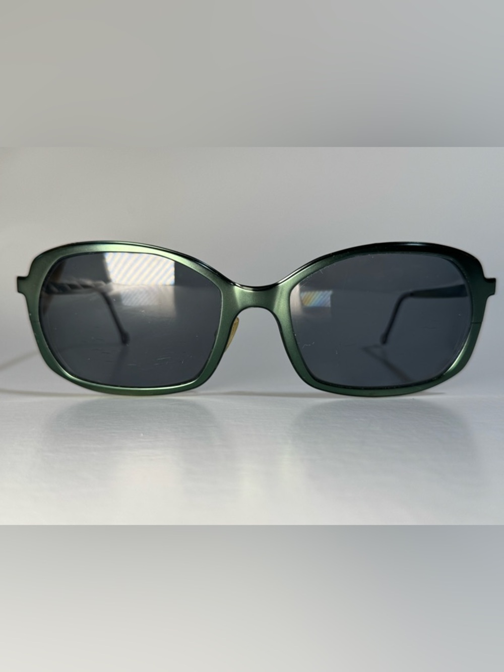 L.A. Eyeworks | ROUX Titanium Sunglasses 410 in Dark Green & Purple